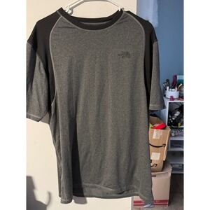 The North Face Mens Large Grey Black Mesh Panel Active Performance T-Shirt L/G